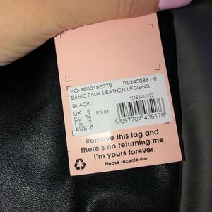 Brand new faux leather pants